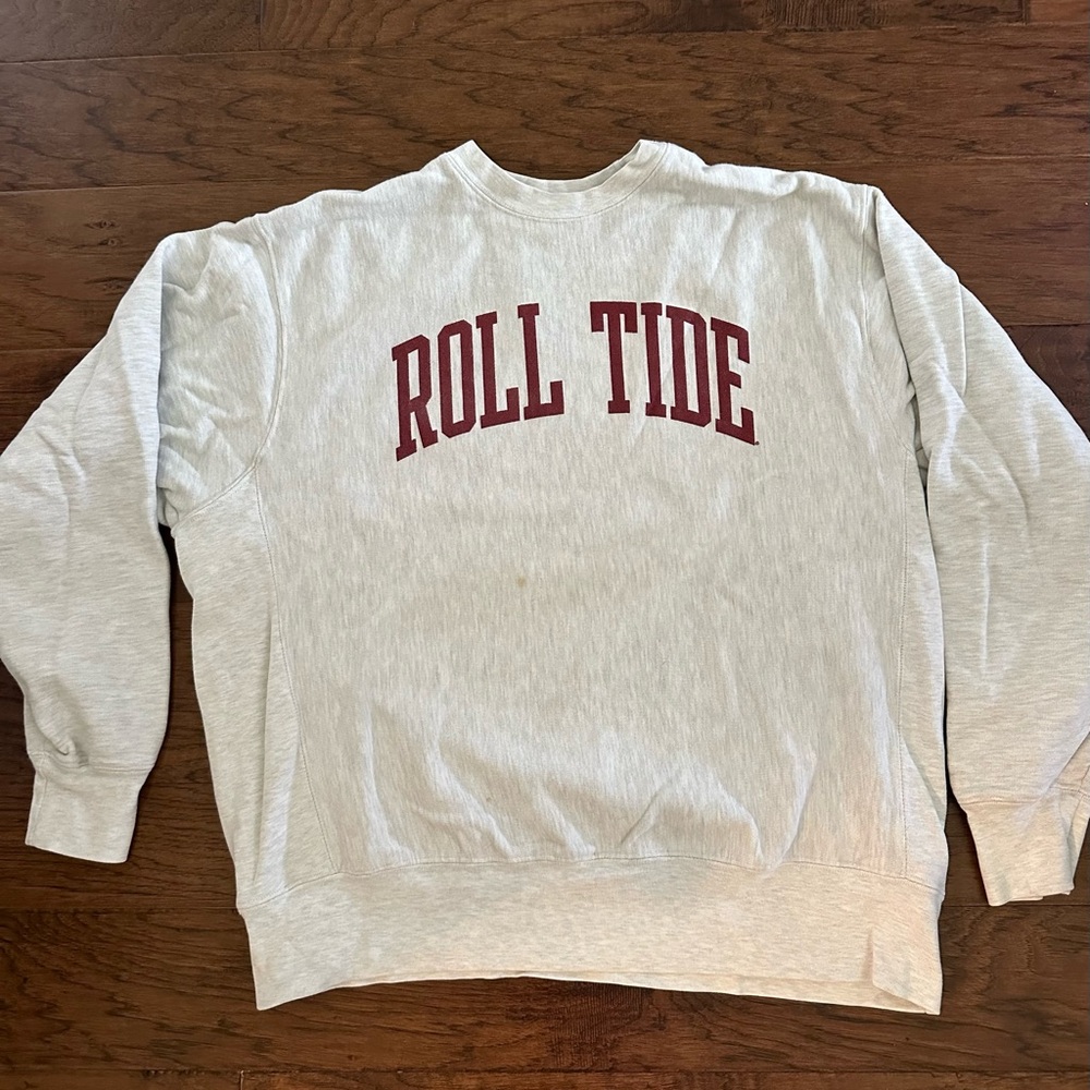 Champion Gray Sweater with Red Print